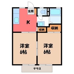 栃木駅 徒歩8分 1階の物件間取画像